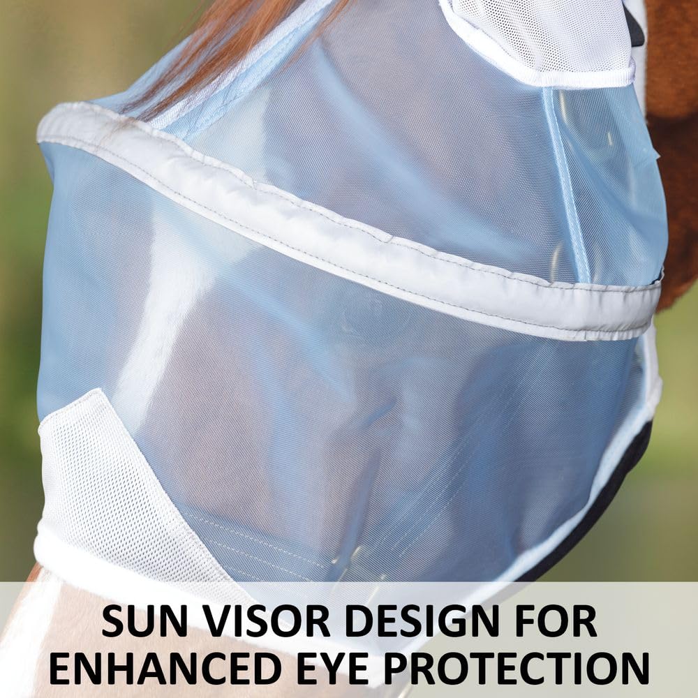 Schneiders X-Spand Mosquito Mesh Sun Visor Fly Horse Mask | 40% UV Shield | X-Spand Spandex Jaw for Secure Fit | Forelock Saver